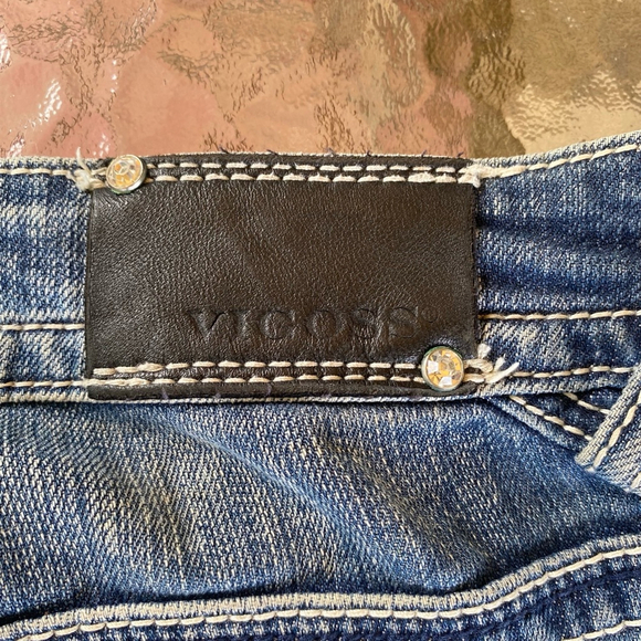 Y2K Trashy McBling Distressed Low Rise Bling Diamond Jeans Size 10 Embroidered - Picture 13 of 16